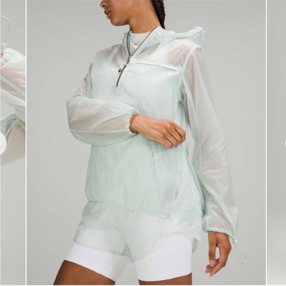 SOLD Lululemon Step Out Anorak Ocean Air Lightweight Jacket Size Medium Rain - Picture 6 of 16